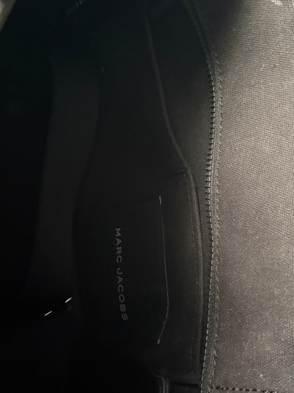 Marc Jacobs Black Canvas Tote Bag with White Logo - Picture 3 of 3